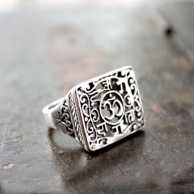 Bague mixte en argent OM