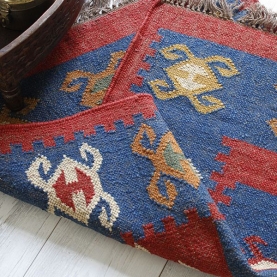 Indian carpet woolen and jute brown Dari
