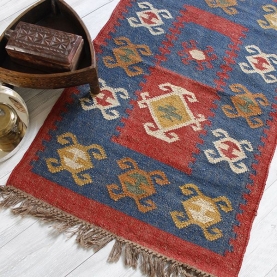 Indian carpet woolen and jute brown Dari