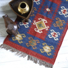 Indian carpet woolen and jute brown Dari