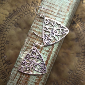 Indian plain silver earrings