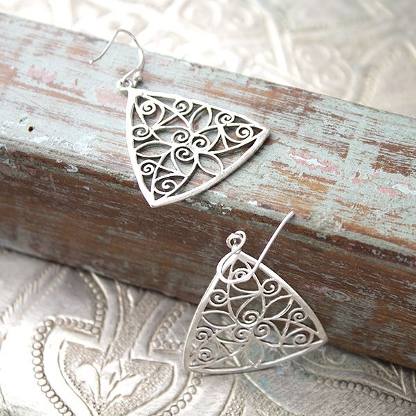 Indian plain silver earrings