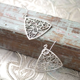 Indian plain silver earrings