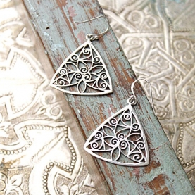 Indian plain silver earrings
