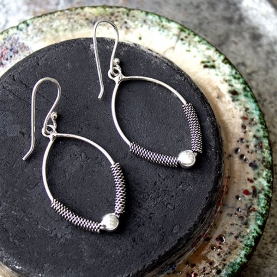 Boucles d'oreilles indiennes plein argent