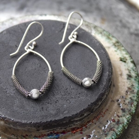 Indian plain silver earrings