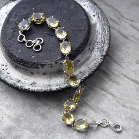 Indian silver and citrine stones bracelet