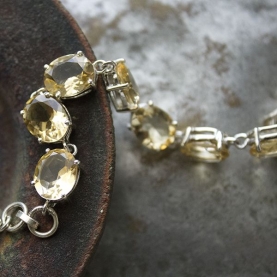 Indian silver and citrine stones bracelet