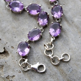 Indian silver and amethyst stones bracelet
