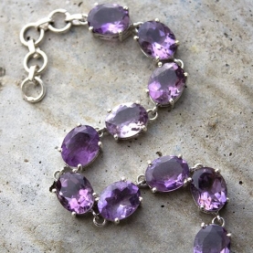 Indian silver and amethyst stones bracelet