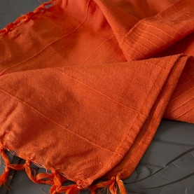 Indian sofa or bed cover handicraft orange