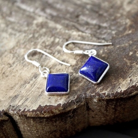 Indian silver and lapis stones earrings