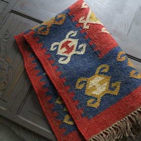 Indian carpet woolen and jute brown Dari