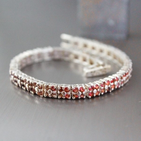 Indian silver and garnet stones bracelet