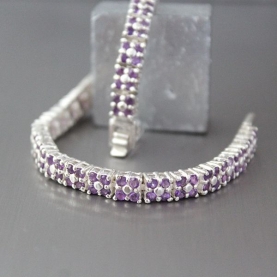 Indian silver and amethyst stones bracelet