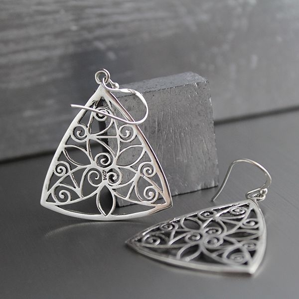 Indian plain silver earrings