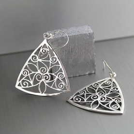 Indian plain silver earrings