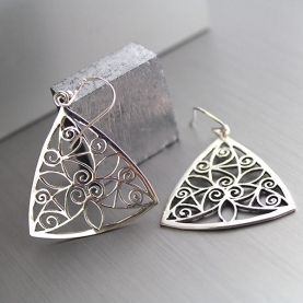 Indian plain silver earrings