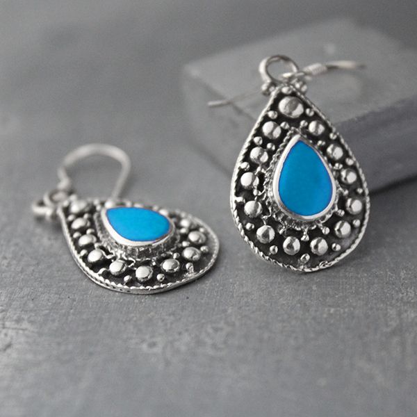blue turquoise stone earrings