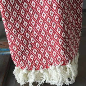 Couvre-canapé en coton indien diamant rouge