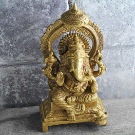 Indian hindu god Ganesh brass statue