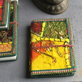 Indian handicraft 100% cotton diary yellow