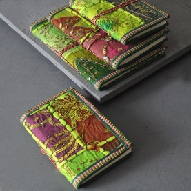 Indian handicraft 100% cotton diary light green