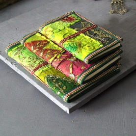 Indian handicraft 100% cotton diary light green