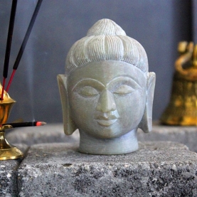 Statue tête indienne en marbre Bouddha
