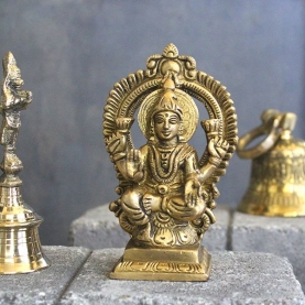 Statue déesse hindoue en laiton Lakshmi