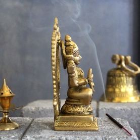 Indian hindu goddess Lakshmi brass statue