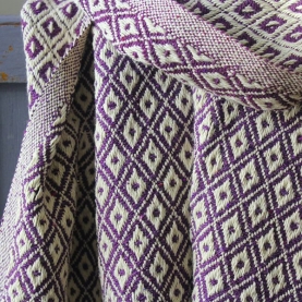 Indian cotton sofa throw purple diamond