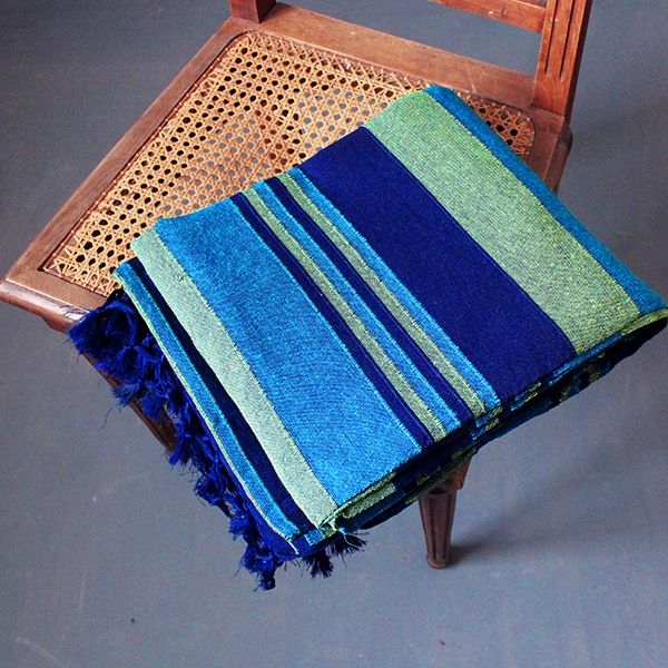 Indian sofa or bed cover blue and green