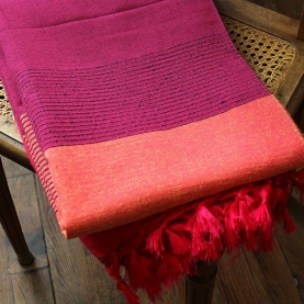 Couverture de canapé coton indien rose