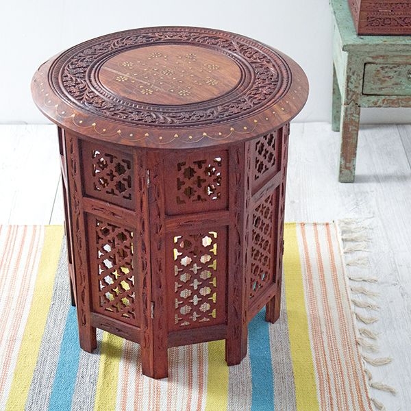 Indian wooden small handicraft table