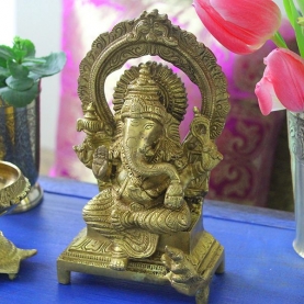 Statue dieu hindou en laiton Ganesh