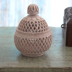 Indian soapstone tealight handicraft