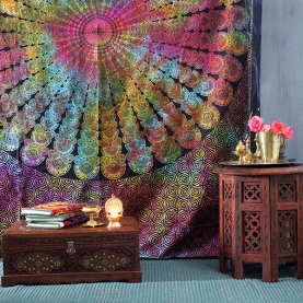 Indian cotton wall hanging Mandala colorful