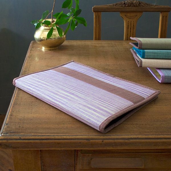 Classeur indien artisanal en coton Khadi violet