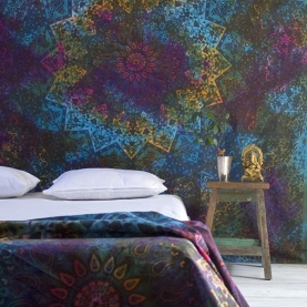 Tenture murale indienne Mandala coloré grand