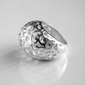 Indian silver ring Bee T57