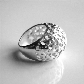 Indian silver ring Bee T57