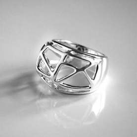 Indian silver ring Harlequin T58