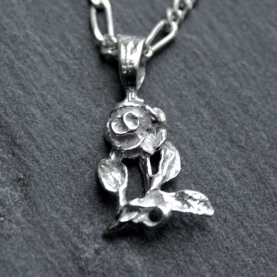 Silver Indian pendant rose
