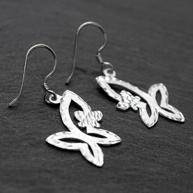Silver Indian earrings butterfly