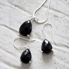 Bijoux indiens argent et onyx noire