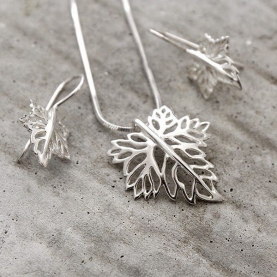 Set of Indian silver jewelry leaves