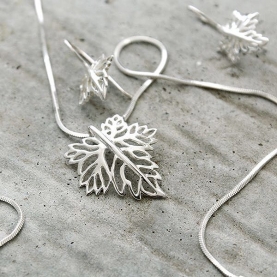 Set of Indian silver jewelry leaves