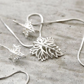 Set of Indian silver jewelry leaves
