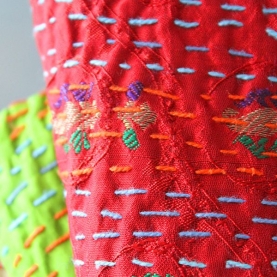 Artisanat indien : couvre-lit en soie